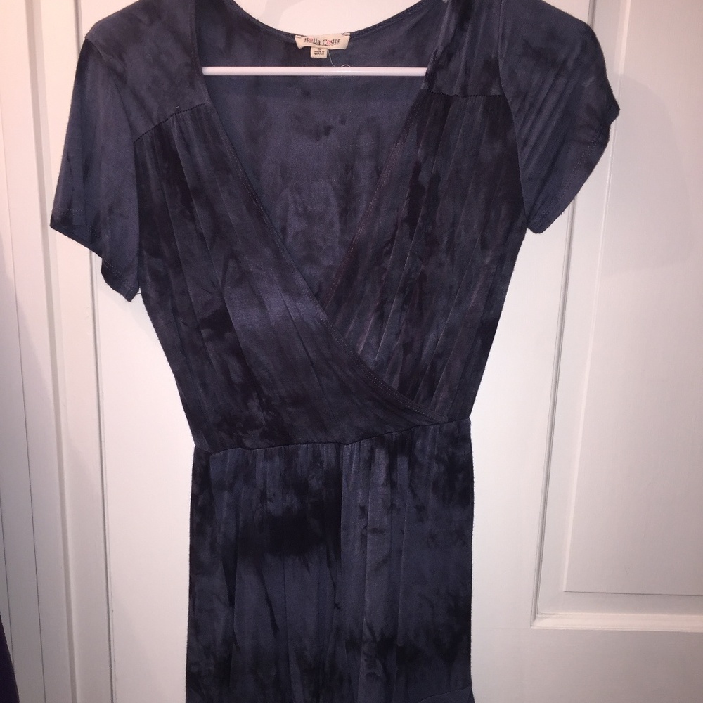 Blue/black dye pattern romper